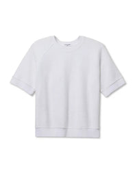 perfectwhitetee Kennedy - Core Fleece Short Sleeve in White 5 - Bliss Boutiques