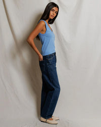 perfectwhitetee Khara - Crispy Cotton Tank in Pacific Blue 4 - Bliss Boutiques