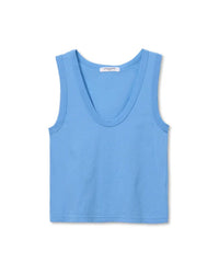 perfectwhitetee Khara - Crispy Cotton Tank in Pacific Blue 6 - Bliss Boutiques