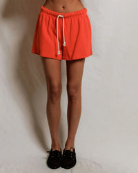 perfectwhitetee Layla - French Terry Sweat Shorts in Clementine 1 - Bliss Boutiques