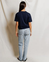 perfectwhitetee Maude - Cotton Short Sleeve Cardigan in Navy 6 - Bliss Boutiques