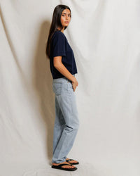 perfectwhitetee Maude - Cotton Short Sleeve Cardigan in Navy 5 - Bliss Boutiques