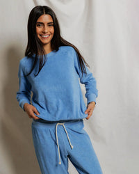 perfectwhitetee Saylor - Loop Terry Sweatshirt in Pacific Blue 1 - Bliss Boutiques