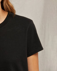 perfectwhitetee Springsteen - Cotton Baby Tee in True Black 3 - Bliss Boutiques