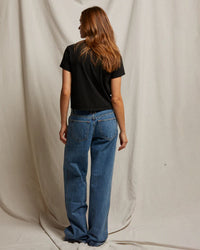 perfectwhitetee Springsteen - Cotton Baby Tee in True Black 4 - Bliss Boutiques