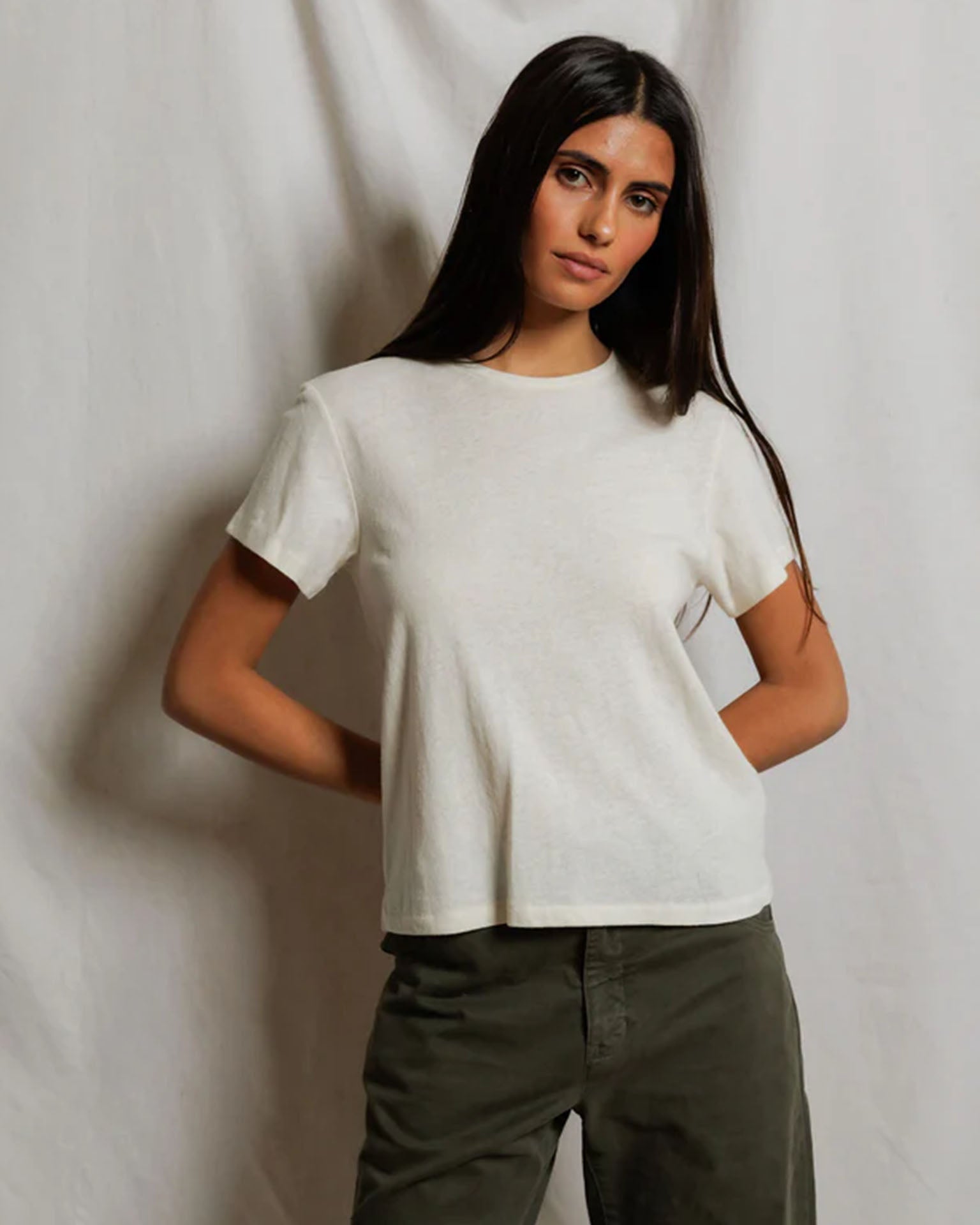 Vivian - Hemp Milk Cotton Tee in Natural