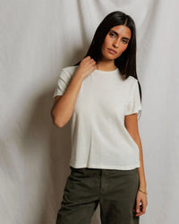 perfectwhitetee Vivian - Hemp Milk Cotton Tee in Natural 3 - Bliss Boutiques