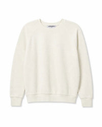perfectwhitetee Ziggy - Inside Out Fleece Long Sleeve Shrunken Crewneck Sweatshirt in Bright Ivory 6 - Bliss Boutiques
