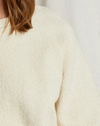 perfectwhitetee Ziggy - Inside Out Fleece Long Sleeve Shrunken Crewneck Sweatshirt in Sugar 3 - Bliss Boutiques