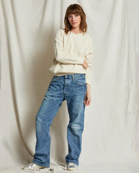 perfectwhitetee Ziggy - Inside Out Fleece Long Sleeve Shrunken Crewneck Sweatshirt in Sugar 2 - Bliss Boutiques