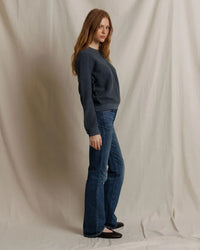 perfectwhitetee Ziggy - Inside Out Fleece Long Sleeve Shrunken Crewneck Sweatshirt in Turbulence 3 - Bliss Boutiques