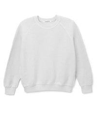 perfectwhitetee Ziggy - Inside Out Fleece Long Sleeve Shrunken Crewneck Sweatshirt in White 2 - Bliss Boutiques