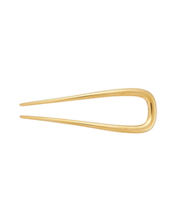 Machete's Petite Oval French Hair Pin in Gold, an elegant hair accessory, isolated on a white background.