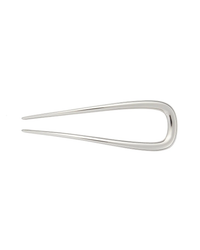 Petite Oval French Hair Pin in Silver by Machete on a white background.