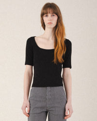 Prairie Underground 1/4 Sleeve Bardot Tee in Black 1 - Bliss Boutiques