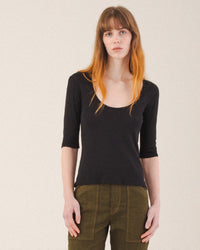Prairie Underground The Pointelle Scoop Top in Black 1 - Bliss Boutiques