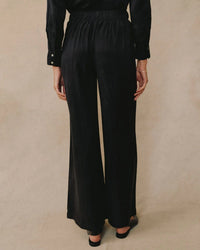 Pull - On Inverted Pleat Wide Leg Pant in Black - Bliss Boutiques