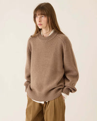 Sasha Wool Cashmere Sweater in Latte