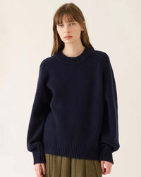 Sasha Wool Cashmere Sweater in Navy