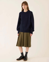 Sasha Wool Cashmere Sweater in Navy