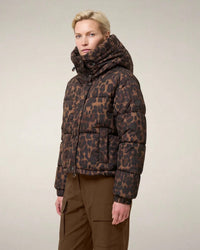 Save the Duck Rhiannon Coat in Dark Brown Leopard 1 - Bliss Boutiques