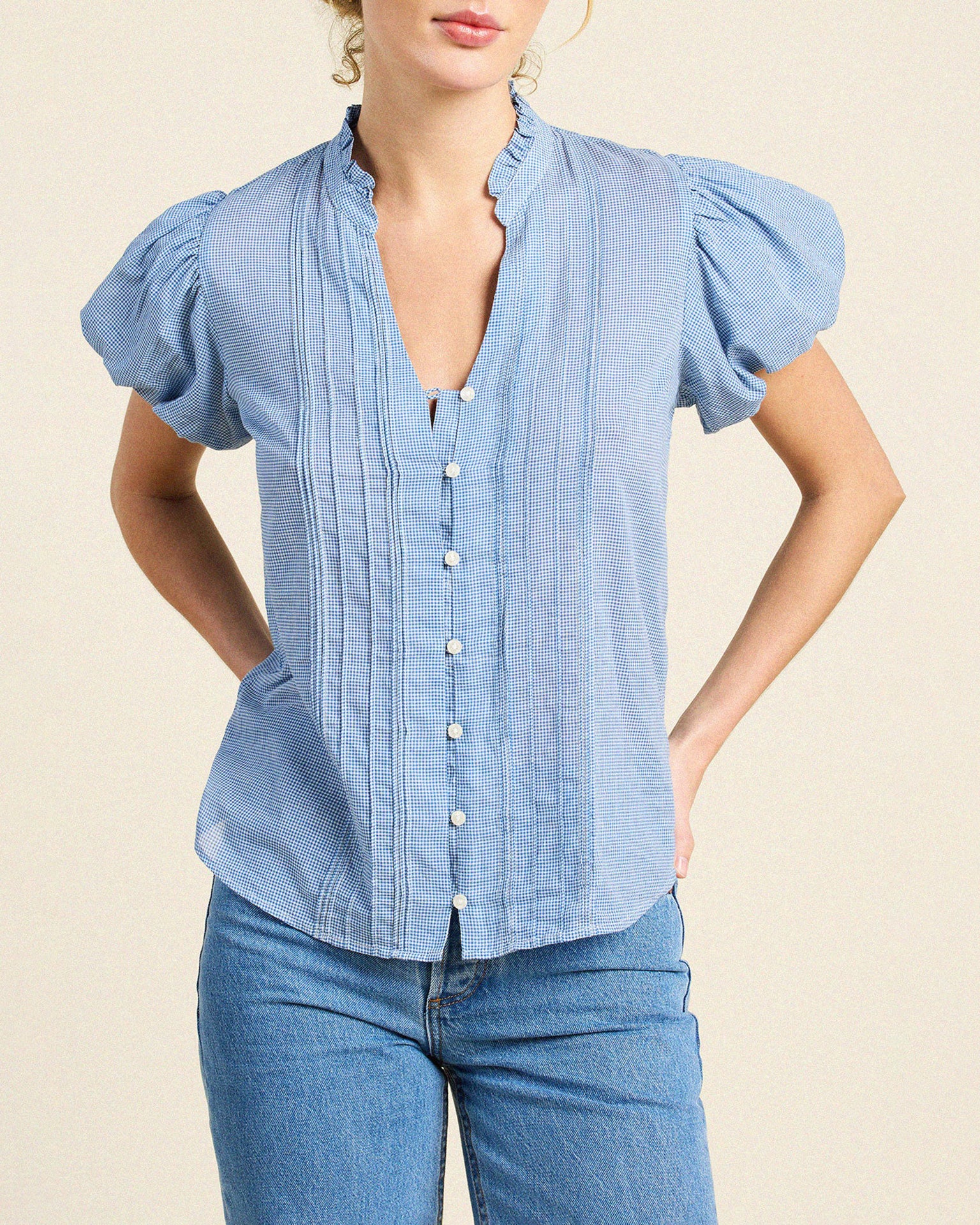 Luna Blouse in Seabrook Gingham