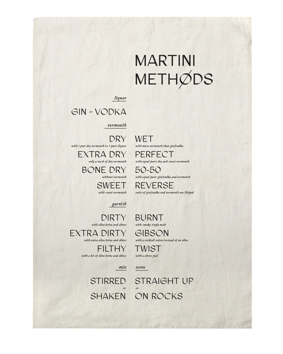 SIR / MADAM HOME Martini Method Tea Towel