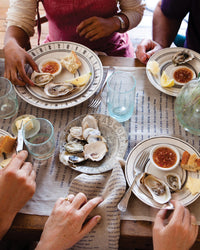 SIR / MADAM Oyster Napkin Set/4 Indigo/Natural 