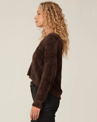 Slouchy V-Neck Sweater in Quartz Brown