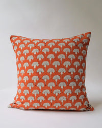 Soil to Studio Semma Linen Pillow - 22 x 22 in Poppy Orange 
