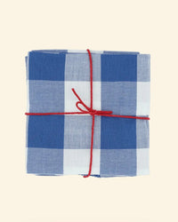 Suzette a table Fougere Cobalt Cloth Napkins S/4 