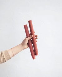 The Floral Society Home Clay 10 Inch Fancy Taper Candles in Clay