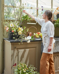 The Floral Society Canvas Workshop Half Apron in Natural 