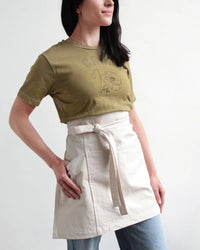 The Floral Society Canvas Workshop Half Apron in Natural 