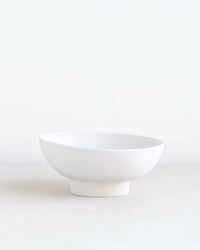 The Floral Society Ceramic Compote Vase in Matte White 