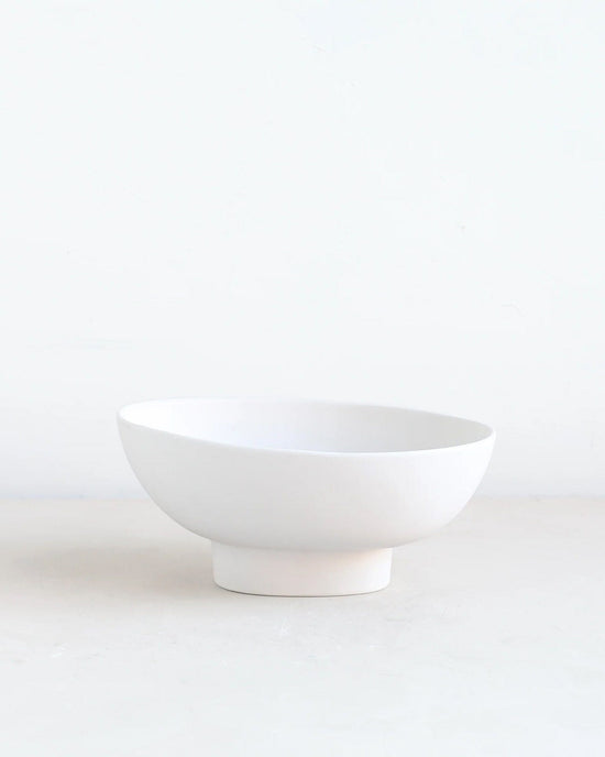 The Floral Society Ceramic Compote Vase in Matte White 