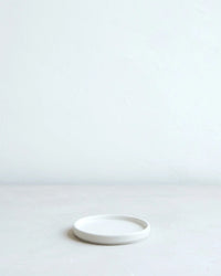 The Floral Society Ceramic Pillar Plate in Matte White 