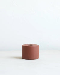 The Floral Society Home Earth Cylinder Petite Ceramic Taper Holder in Earth