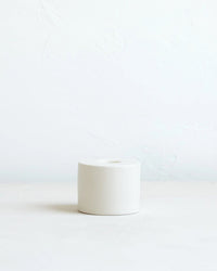The Floral Society Cylinder Petite Ceramic Taper Holder in Matte White 