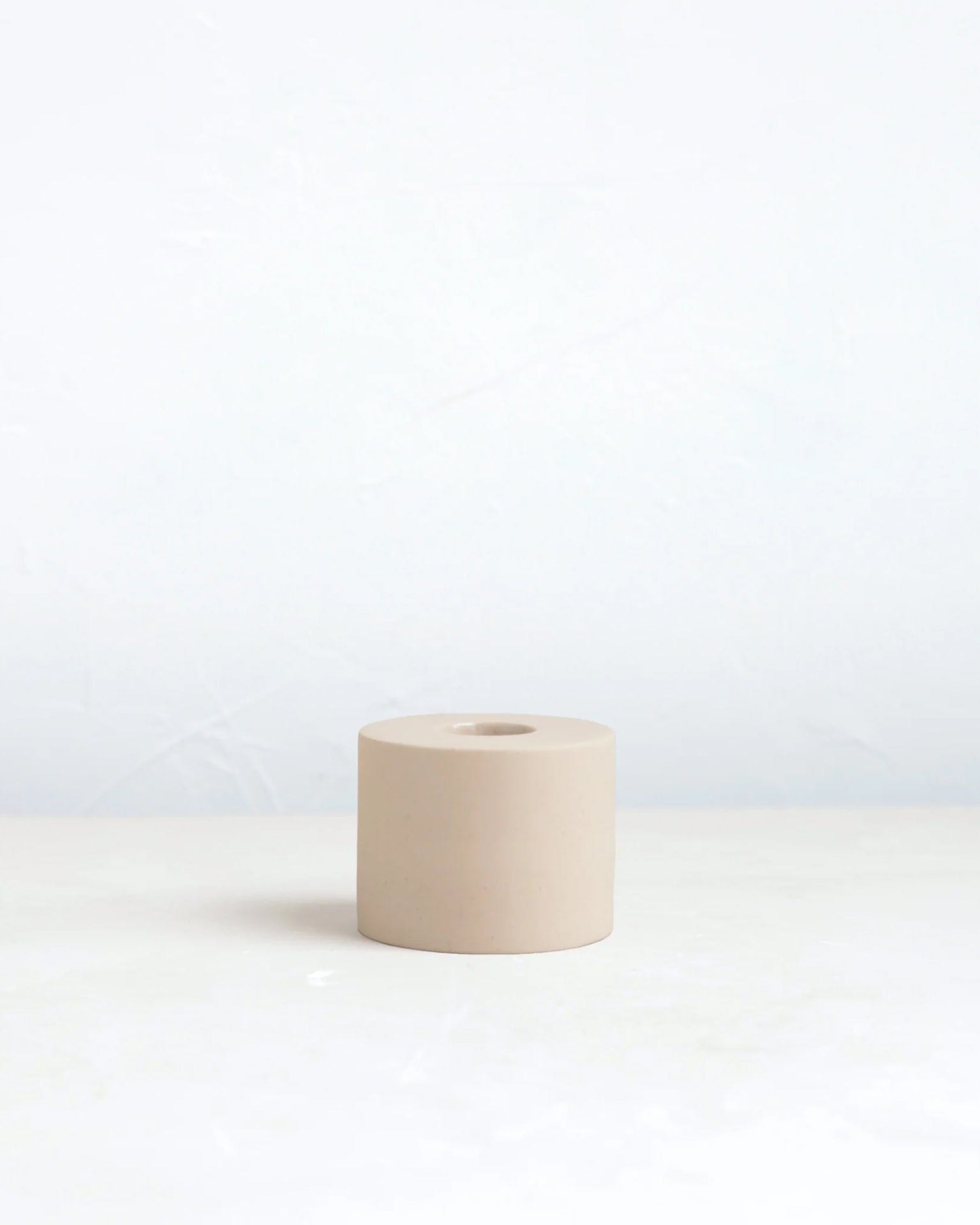 Cylinder Petite Ceramic Taper Holder in Sand