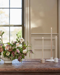 The Floral Society Cylinder Petite Ceramic Taper Holder in Sand 
