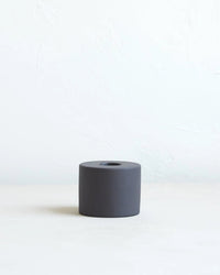 The Floral Society Home Smoke Cylinder Petite Ceramic Taper Holder in Smoke