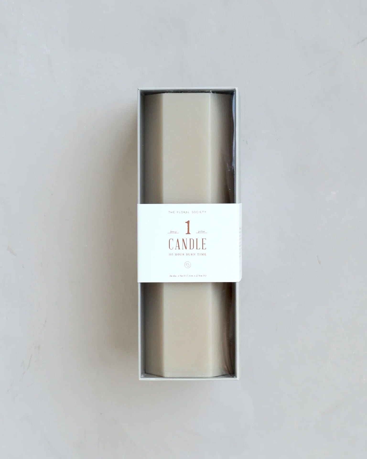 Fancy Hexagon Pillar Candle in Parchment