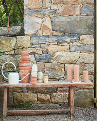 The Floral Society Home Petal Fancy Hexagon Pillar Candle in Petal