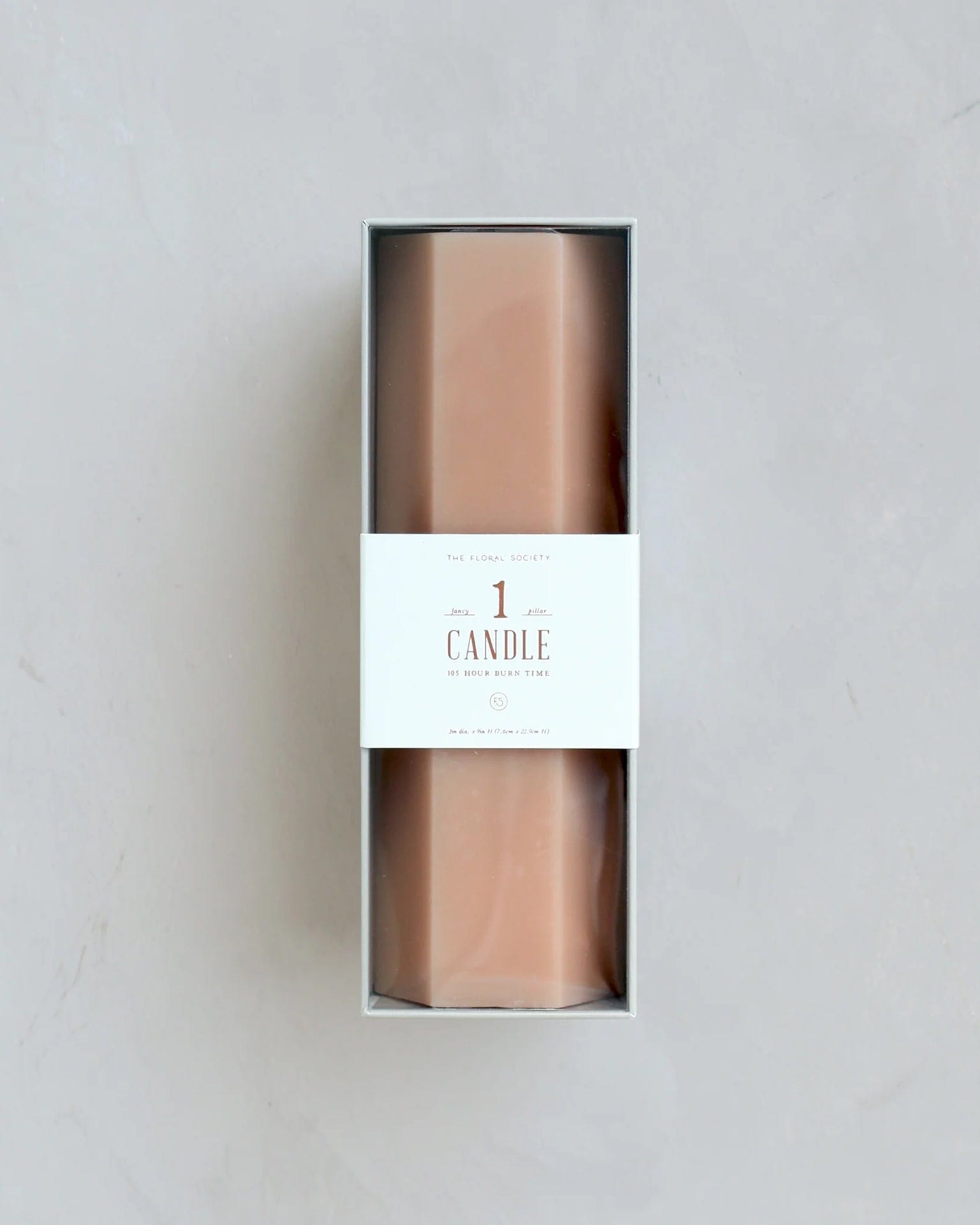 Fancy Hexagon Pillar Candle in Petal