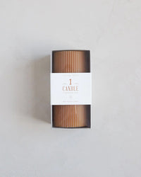 The Floral Society Home Miel Fancy Ribbed Pillar Candle in Miel
