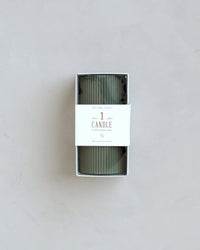 The Floral Society Home Moss Fancy Ribbed Pillar Candle in Moss