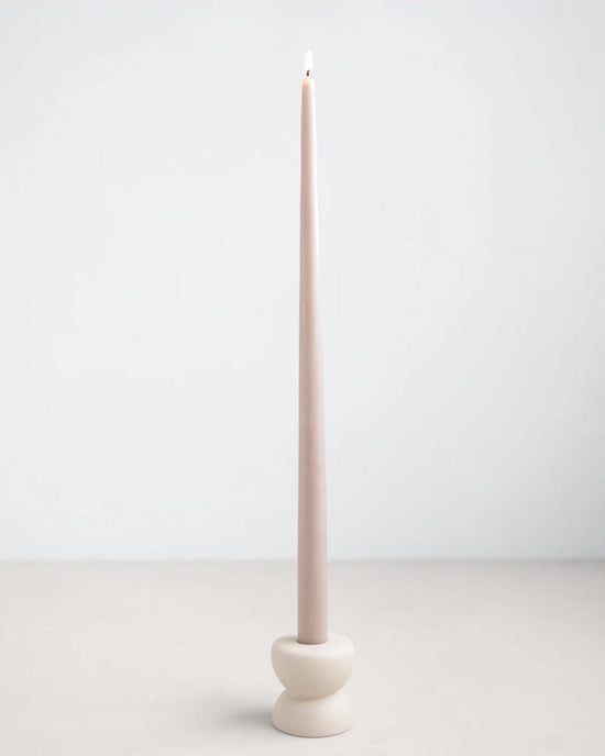The Floral Society Gem Petite Ceramic Taper Holder in Sand 