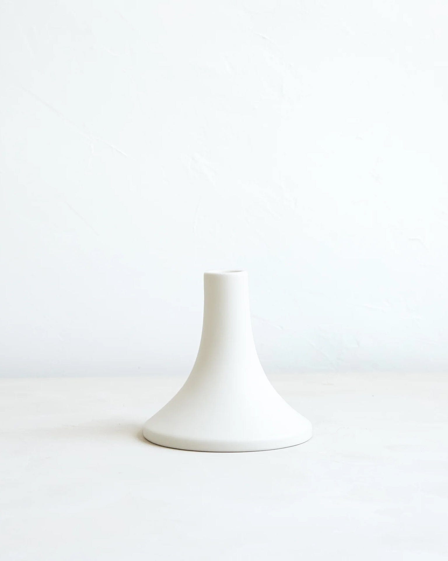 Short Ceramic Grand Taper Holder in Matte White