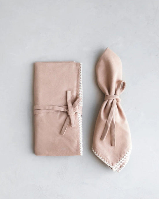 The Floral Society HOME Trellis Napkins in Dune - S/2